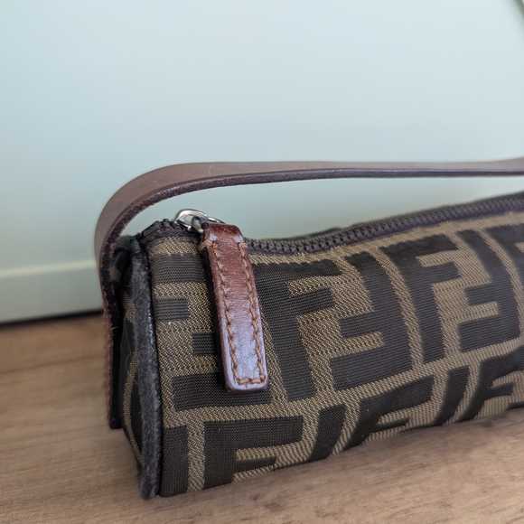 Fendi Zucca Canvas Mini Baguette Wristlet - Brown/Black - Picture 10 of 16